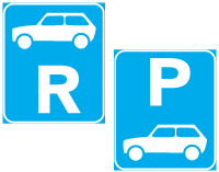 Motor car reservation sign